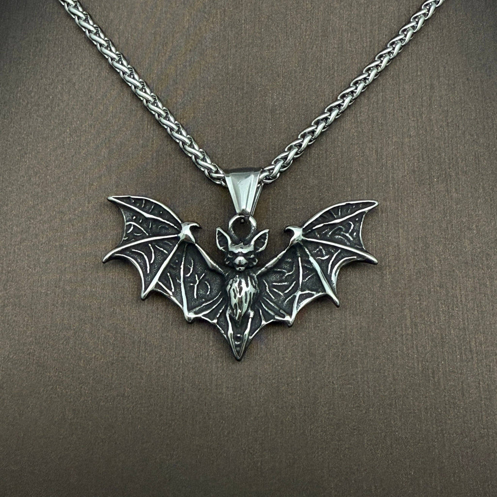 Bat Charm Unisex Stainless Steel Pendant Necklace