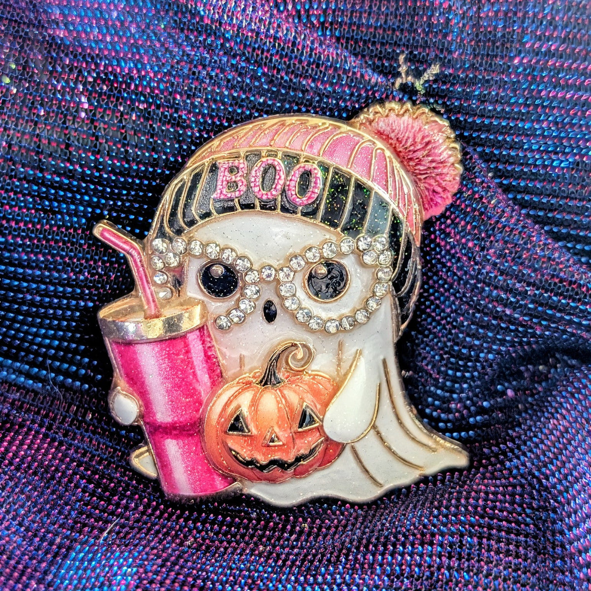 BOO Ghost Enamel Brooch