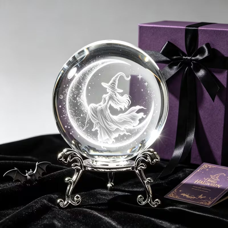 Witchy Moon Crystal Ball Ornament