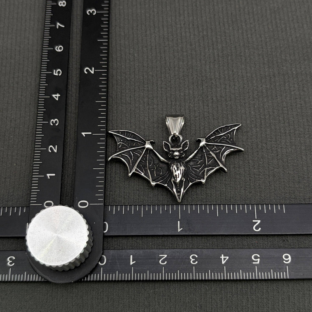 Bat Charm Unisex Stainless Steel Pendant Necklace