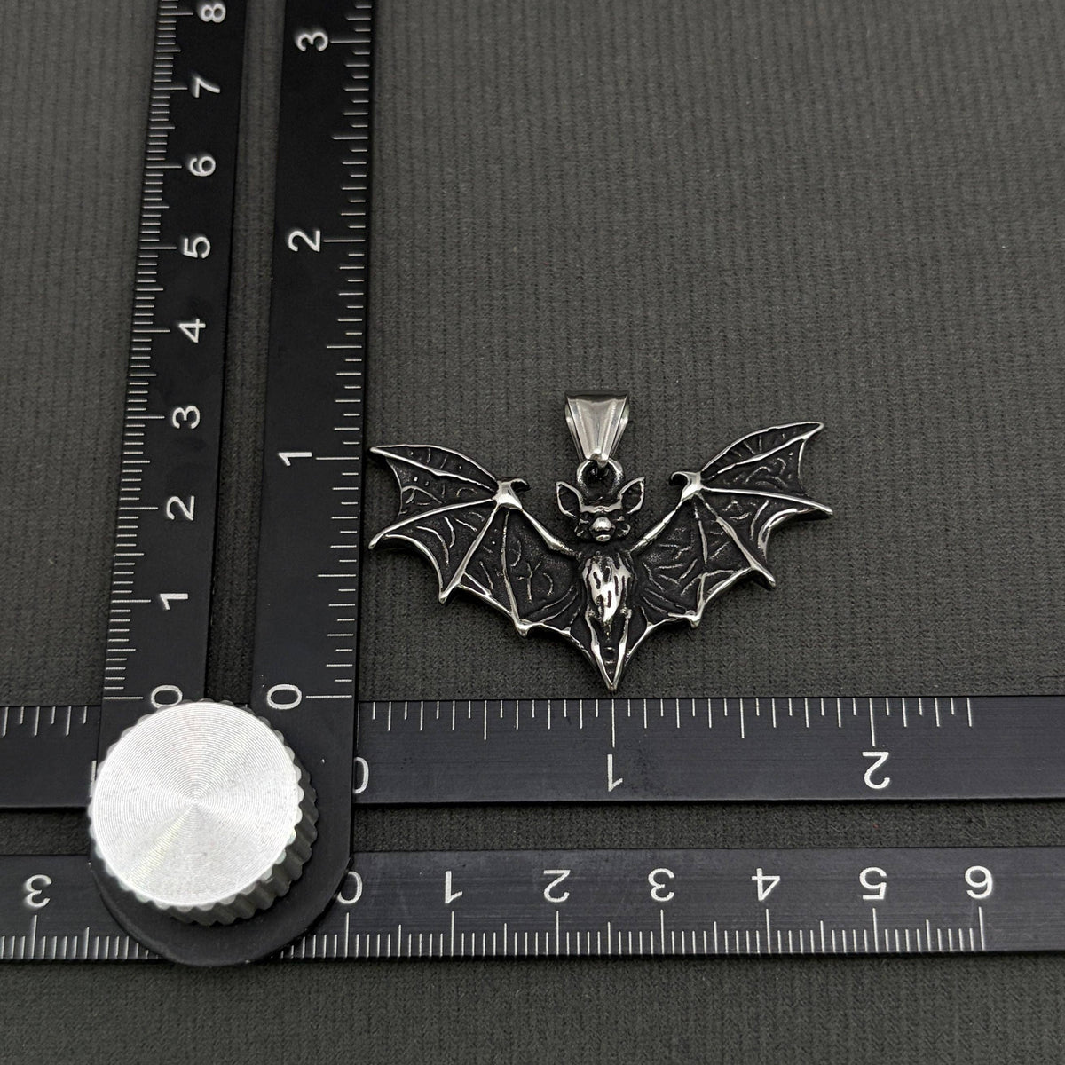 Bat Charm Unisex Stainless Steel Pendant Necklace