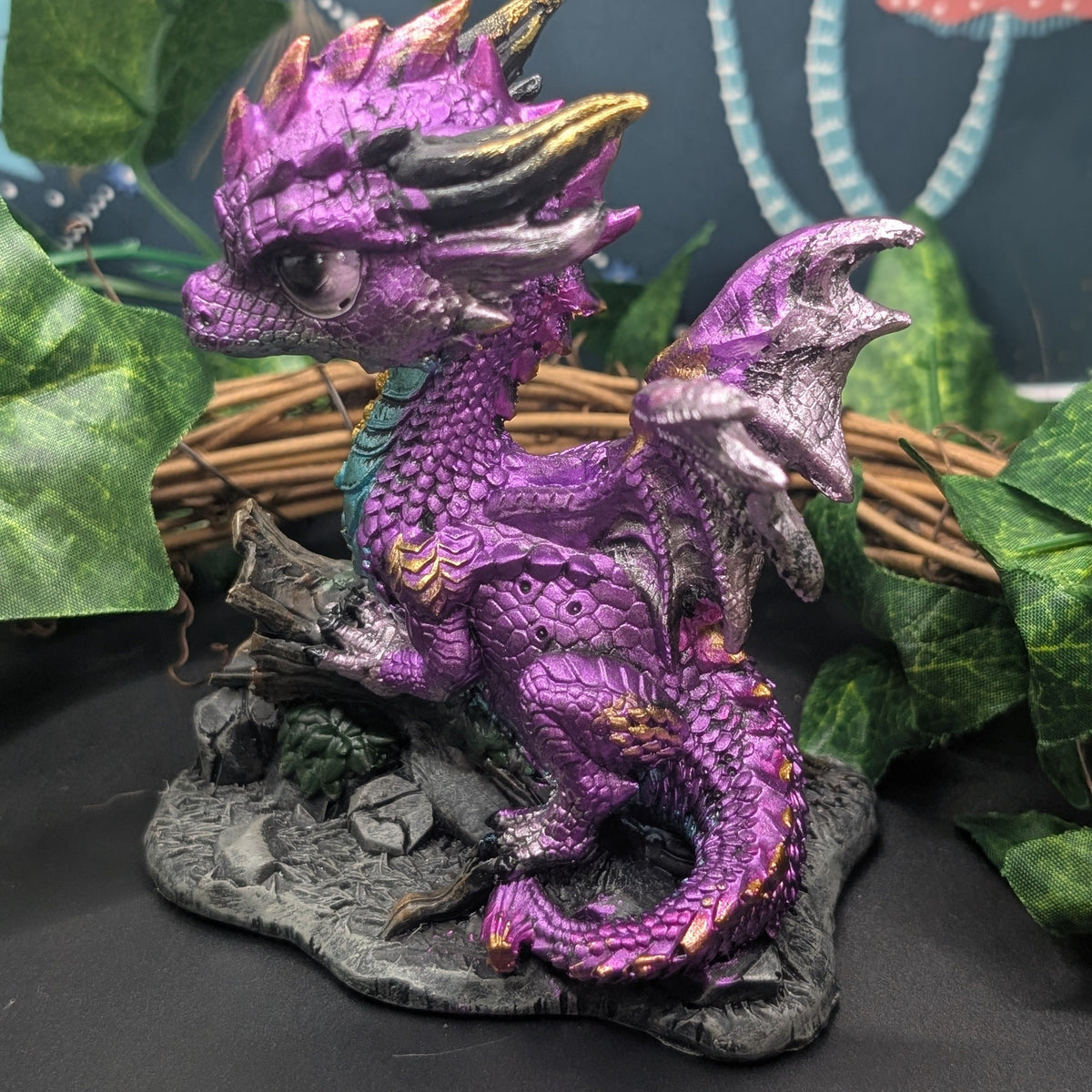 Cute Baby Amethyst Woodland Dragon