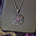 Mandala Flower Multicolour Gem Necklace
