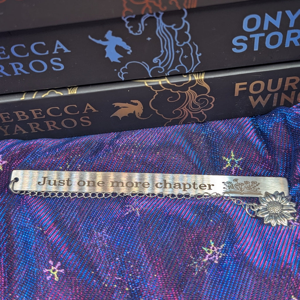 One more chapter metal bookmark