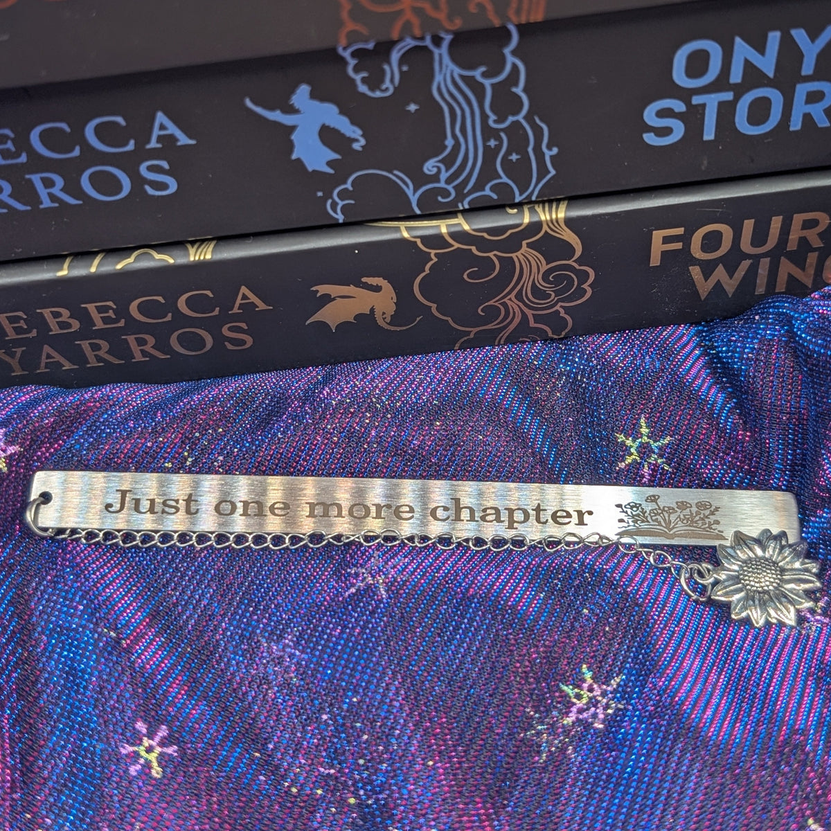 One more chapter metal bookmark