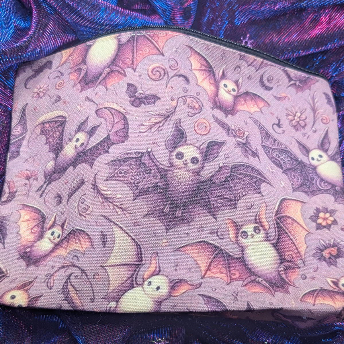 Purple Bat Makeup Bag