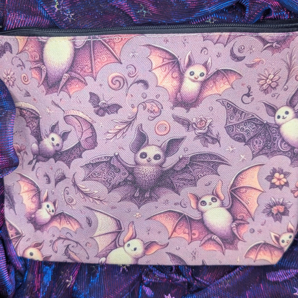 Purple Bat Makeup Bag