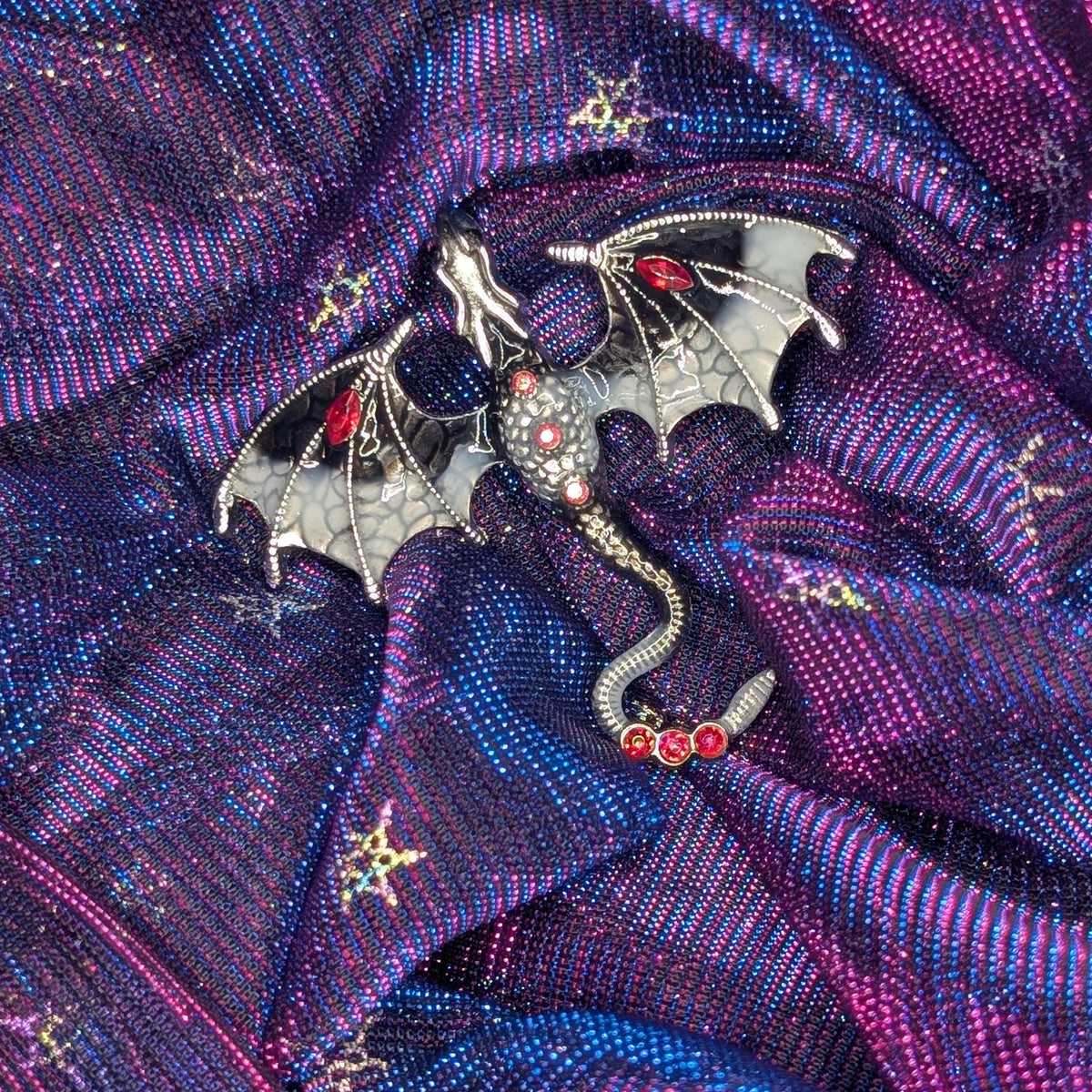 Rhinestone Enamel Dragon Brooch