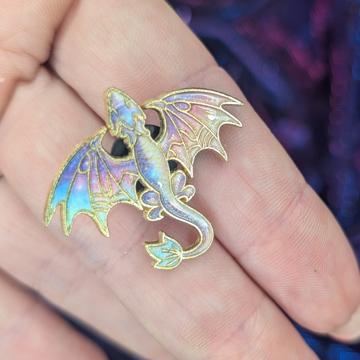Colourful Dragon Flat Pin