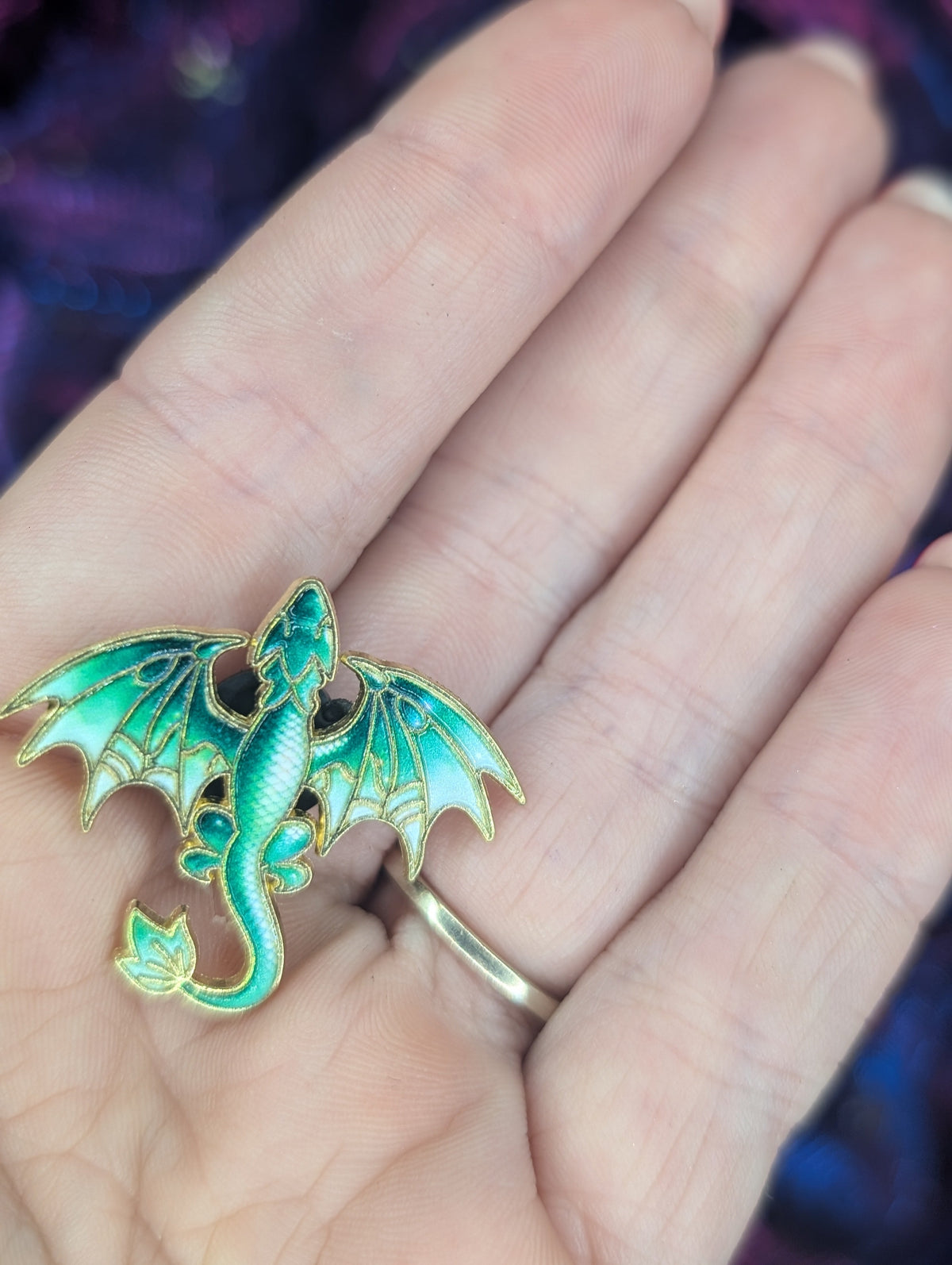 Colourful Dragon Flat Pin