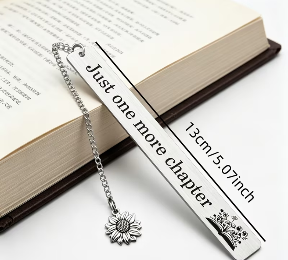 One more chapter metal bookmark